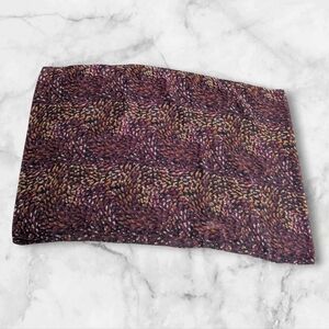 J. Jill Brown White Orange Autumn Tones Patterned Infinity Scarf GUC